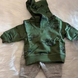 Carter's Green Hoodie and Gray Pants Set